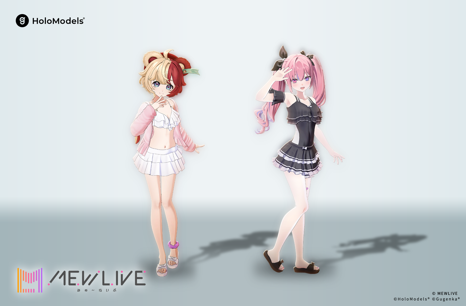 熊乃ベアトリーチェ 」「夜羽咲クロネ」 水着衣装デジタルフィギュアの