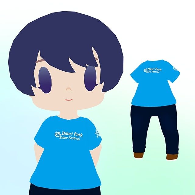 Virtual Odori Park Snow Festival Commemorative T-Shirt(Chibiketai)_0