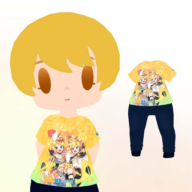 Kagamine Rin/Len Happy 14th Birthday Main Visual T-Shirt (Chibiketai)