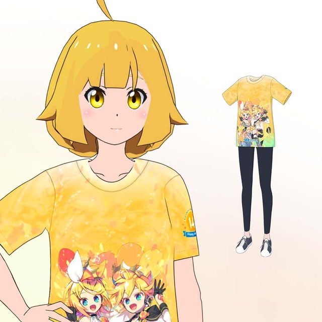 Kagamine Rin/Len Happy 14th Birthday Main Visual T-Shirt (Ketai)